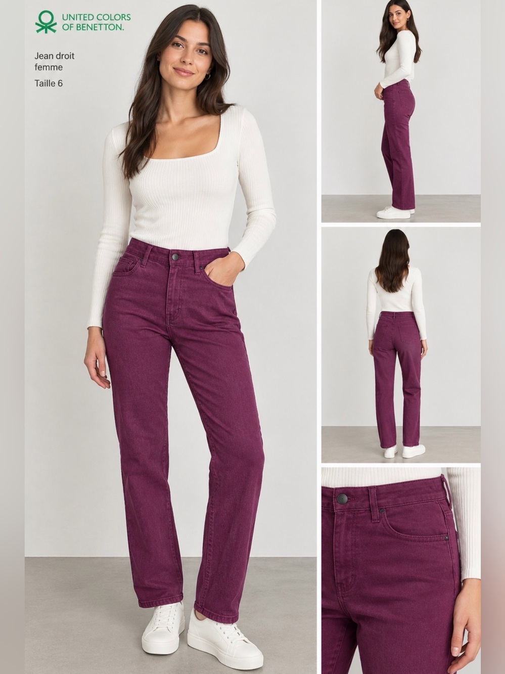 Slim Straight Women's Jeans in Deep Wine
